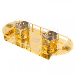 Набор для виски "На двоих" 2 стакана на подносе Златоуст