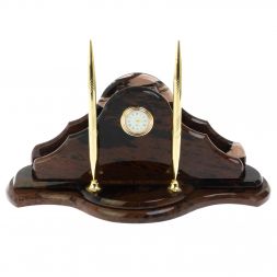 Настольный набор &amp;quot;Волна&amp;quot; из коричневого обсидиана