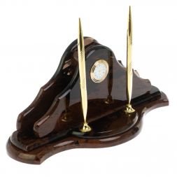 Настольный набор &amp;quot;Волна&amp;quot; из коричневого обсидиана