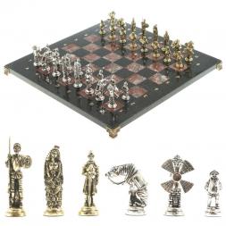 Шахматы "Дон Кихот" доска 36х36 см лемезит змеевик