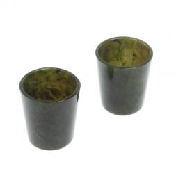 Набор стопок 2 шт "На посошок" из нефрита 30 мл 4х4х4,5 см