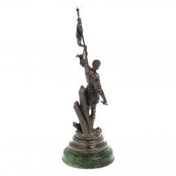 Бронзовая статуэтка "Жанна Дарк" на нефрите