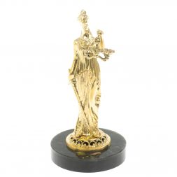 Статуэтка бронзовая "Фемида" на нефрите 7,5х7,5х14,5 см