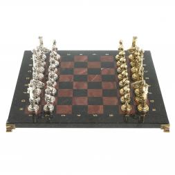 Шахматы "Дон Кихот" доска 36х36 см камень лемезит змеевик