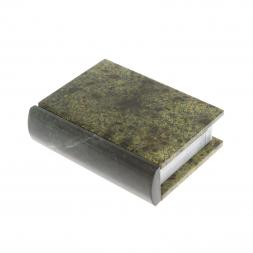 Шкатулка в виде книги "Книжка" камень змеевик малая 9,5x8x3 см