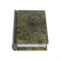 Шкатулка в виде книги "Книжка" камень змеевик малая 9,5x8x3 см