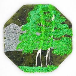 Магнит с рисунком "Восьмигранник" большой камень змеевик