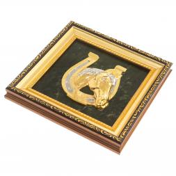 Панно "Подкова с лошадью" из нефрита