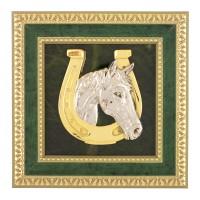 Панно "Подкова с лошадью" из нефрита