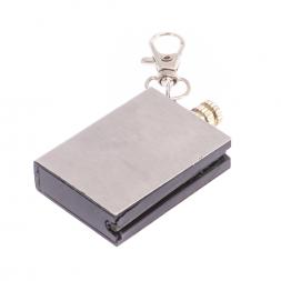 Брелок огниво "Вечная спичка" с накладкой из камня малахит 2,8х1,3х5 см