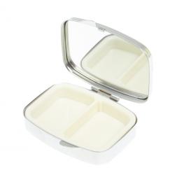 Таблетница на 2 отделения камень соколиный глаз цвет серебро