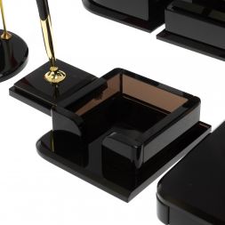 Настольный набор &amp;quot;Лев&amp;quot; из черного обсидиана