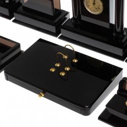 Настольный набор &amp;quot;Лев&amp;quot; из черного обсидиана