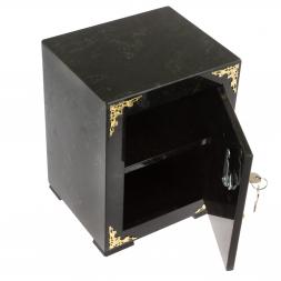 Сейф средний из черного змеевика 19х16х24 см