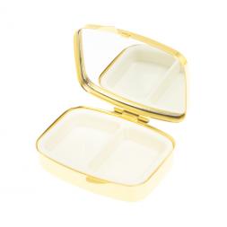 Таблетница на 2 отделения камень соколиный глаз цвет золото