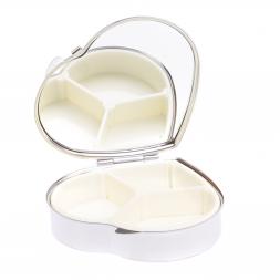 Таблетница &amp;quot;Сердце&amp;quot; на 3 отделения малахит цвет серебро