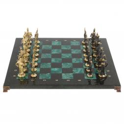 Шахматы подарочные "Русские" доска 40х40 см шабровский змеевик