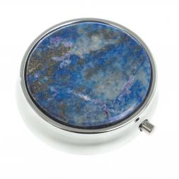 Таблетница на 3 отсека лазурит афганский цвет серебро