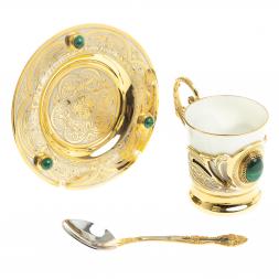 Кофейная пара "Малахит" 80 мл Златоуст