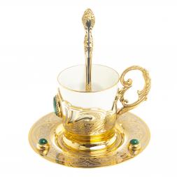 Кофейная пара "Малахит" 80 мл Златоуст