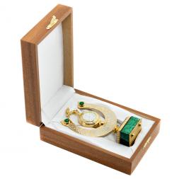 Часы "Подкова на удачу" малахит