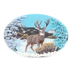 Панно из камня на подставке "Олень"