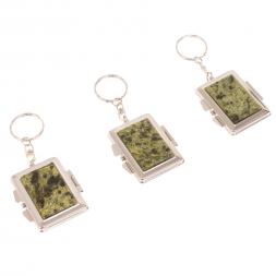 Складное зеркало брелок из змеевика прямоугольное