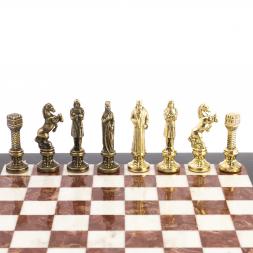 Шахматы "Ренессанс" доска 36х36 см мрамор, лемезит фигуры цвет бронза-золото