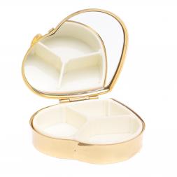 Таблетница &amp;quot;Сердце&amp;quot; на 3 отделения малахит цвет золото