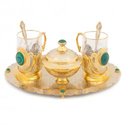 Чайный набор "Малахитовый" в подарочной упаковке Златоуст