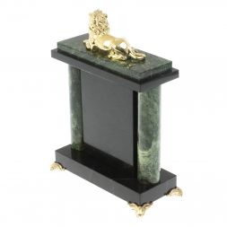 Настольные часы "Лев" из шабровского змеевика