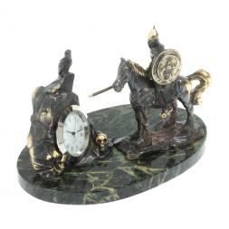 Часы "Нужный камень" бронза змеевик