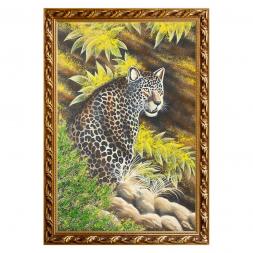 Картина "Леопард" багет 46х66 см, каменная крошка