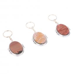 Складное зеркало брелок из яшмы овальное