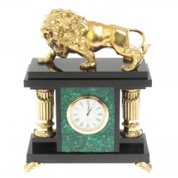 Часы "Лев" из малахита