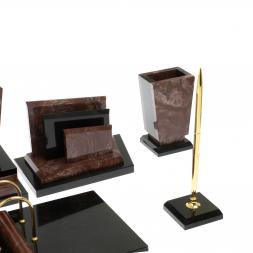 Письменный набор "Бюрократ с гербом РФ" из лемезита