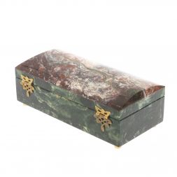 Шкатулка из яшмы и змеевика 18,5х9х6,5 см
