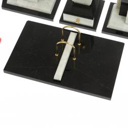 Письменный набор "Бюрократ" из мрамора с часами