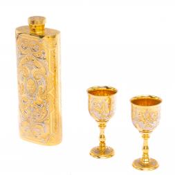 Водочный набор фляжка и две рюмки Златоуст