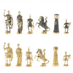 Шахматы подарочные "Римские" с бронзовыми фигурами 40х40 см