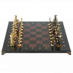 Шахматы подарочные "Римские" с бронзовыми фигурами 40х40 см