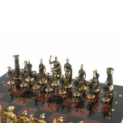 Шахматы подарочные "Римские" с бронзовыми фигурами 40х40 см