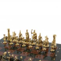 Шахматы подарочные "Римские" с бронзовыми фигурами 40х40 см