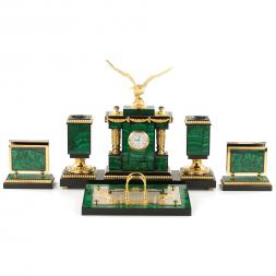 Настольный набор &amp;quot;Орел&amp;quot; из малахита