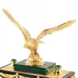 Настольный набор &amp;quot;Орел&amp;quot; из малахита