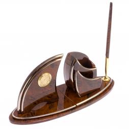 Письменный набор &amp;quot;Парус&amp;quot; камень обсидиан