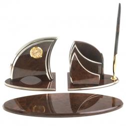 Письменный набор &amp;quot;Парус&amp;quot; камень обсидиан