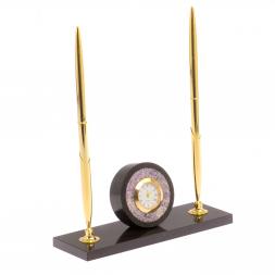 Часы с двумя ручками камень чароит