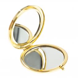 Зеркало круглое из камня тигровый глаз цвет золото