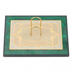 Настольный набор "Конь с попоной" малахит долерит